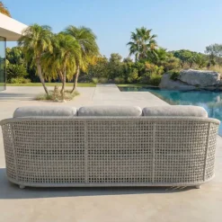 Set da giardino effetto rattan e alluminio 5 posti 5 pezzi Riviera Beige