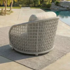 Set da giardino effetto rattan e alluminio 5 posti 5 pezzi Riviera Beige