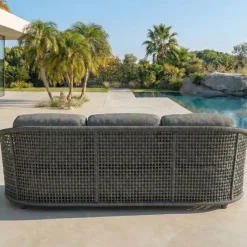 Set da giardino effetto rattan e alluminio 8 posti 6 pezzi Riviera Grigio antracite