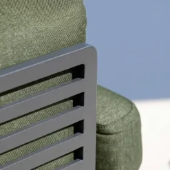 Set da giardino in alluminio 5 posti 4 pezzi Monte Carlo Grigio antracite e verde rosmarino