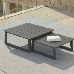 Set da giardino in alluminio 5 posti 5 pezzi Long Beach Grigio antracite