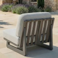 Set da giardino in alluminio 4 posti 4 pezzi Long Beach Grigio antracite e grigio chiaro