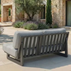 Set da giardino in alluminio 4 posti 4 pezzi Long Beach Grigio antracite e grigio chiaro