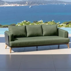 Set da giardino in alluminio 12 posti 8 pezzi Monte Carlo Grigio antracite e verde rosmarino