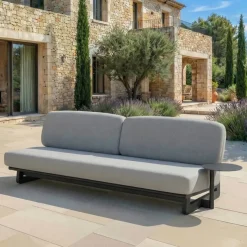 Set da giardino in alluminio 7 posti 6 pezzi Long Beach Grigio antracite e grigio chiaro