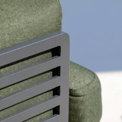 Set da giardino in alluminio 4 posti 5 pezzi Monte Carlo Grigio antracite e verde rosmarino