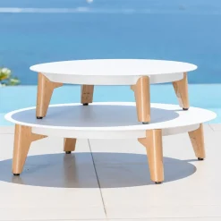 Set da giardino in alluminio 5 posti 5 pezzi Monte Carlo Bianco e terracotta