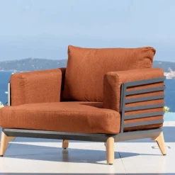 Set da giardino in alluminio 5 posti 5 pezzi Monte Carlo Grigio antracite e terracotta