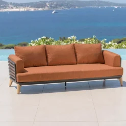 Set da giardino in alluminio 8 posti 6 pezzi Monte Carlo Grigio antracite e terracotta