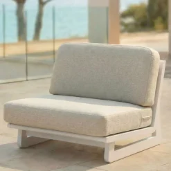 Set da giardino in alluminio 2 posti 3 pezzi Long Beach Bianco cenere e tortora