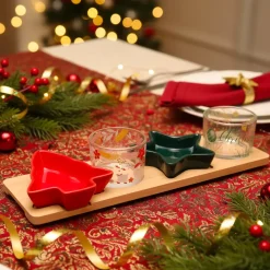 KOOPMAN Stoviglie Natalizie-Set da tapas 7 pezzi in porcellana (10 x 33 cm) Christmas time