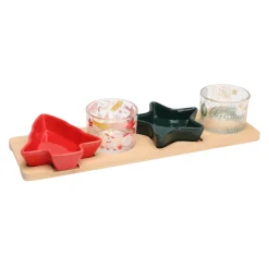 KOOPMAN Stoviglie Natalizie-Set da tapas 7 pezzi in porcellana (10 x 33 cm) Christmas time