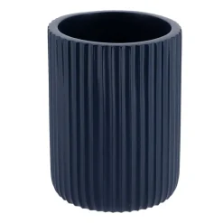 TENDANCE Accessori Bagno-Set di accessori bagno in resina Striato Blu marino