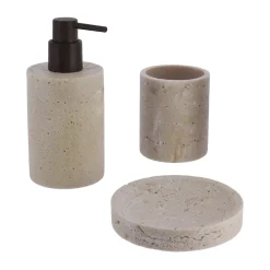 TENDANCE Accessori Bagno-Set di accessori bagno in Travertino Naturale
