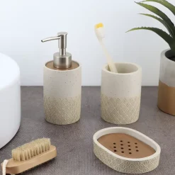 TENDANCE Accessori Bagno-Set di accessori da bagno incisi Casabianca Naturale