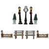 KAEMINGK Personaggi E Accessori Per Villaggio-Set di 9 accessori (H12 cm) Arredo urbano per villaggio