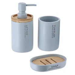 TENDANCE Accessori Bagno-Set di accessori per il bagno Purebamboo Azzurro