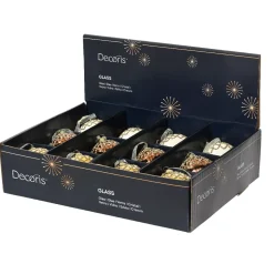 KAEMINGK Addobbi Natalizi-Set di 12 addobbi natalizi da appendere in vetro (H9 cm) Ghianda forestale Marrone Caffè