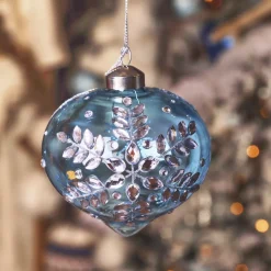 KAEMINGK Palline Di Natale-Set di 2 addobbi natalizi in vetro (D100 mm) Scintillio di Natale