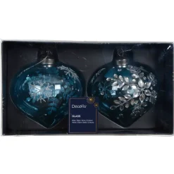 KAEMINGK Palline Di Natale-Set di 2 addobbi natalizi in vetro (D100 mm) Scintillio di Natale