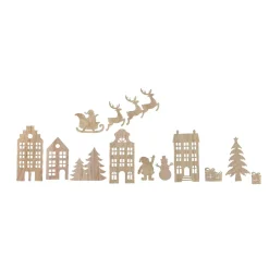 KAEMINGK Decorazioni E Oggetti Natalizi-Set di 13 adesivi natalizi in legno per finestre Notte di Natale