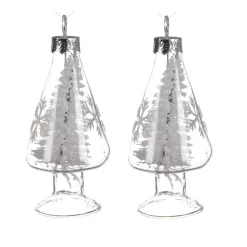 KAEMINGK Addobbi Natalizi-Set di 2 alberelli di Natale da appendere (8 cm) Genève
