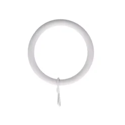 Set di 8 anelli per bastone per tenda (D28 mm) Lino Bianco opaco