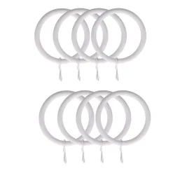 Set di 8 anelli per bastone per tenda (D28 mm) Lino Bianco opaco