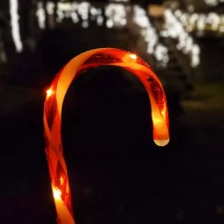 KOOPMAN Oggetti Decorativi E Illuminati|Personaggi E Oggetti Grande Dimensione-Set di 6 bastoncini di zucchero a pile 42 LED (47 cm) Candy
