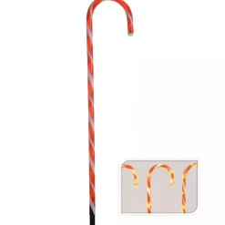 KOOPMAN Oggetti Decorativi E Illuminati|Personaggi E Oggetti Grande Dimensione-Set di 6 bastoncini di zucchero a pile 42 LED (47 cm) Candy