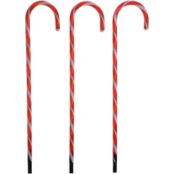 KOOPMAN Oggetti Decorativi E Illuminati|Personaggi E Oggetti Grande Dimensione-Set di 6 bastoncini di zucchero a pile 42 LED (47 cm) Candy