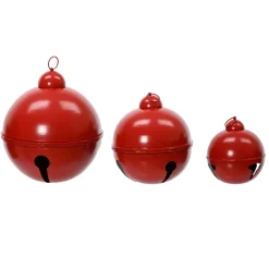 EMINZA Personaggi E Oggetti Grande Dimensione-Set di 3 Campane Giganti in metallo da appendere (D52-42-31 cm) Grigioni