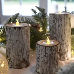 BLACHERE Candele Natalizie-Set di 3 candele LED Foresta