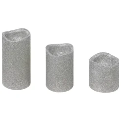 Feeric Lights & Christmas Candele Natalizie-Set di 3 candele LED glitterate