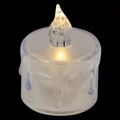 JJA Candele Natalizie-Set di 4 candele LED Tealight Trasparenti e glitterate