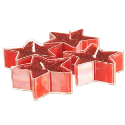 Feeric Lights & Christmas Candele Natalizie-Set di 4 candele Stelle