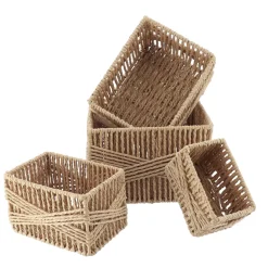 TENDANCE Cesti E Scatole-Set di 4 cestini portaoggetti (21 x 14 cm) Paper