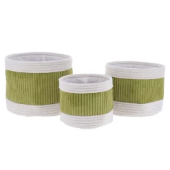 TENDANCE Accessori Bagno-Set di 3 cesti portaoggetti in velluto (H20 cm) Boho-chic