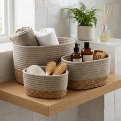 TENDANCE Accessori Bagno|Cesti E Scatole-Set di 3 cesti portoggetti (13 cm) Timeless