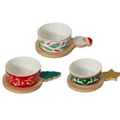 KAEMINGK Stoviglie Natalizie-Set di 3 ciotole per tapas (D15 cm) Magia di Natale