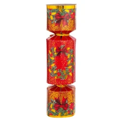 JJA Decorazione Da Tavola-Set di 6 crackers natalizi Festività Rosso e Bianco