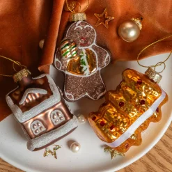 KAEMINGK Addobbi Natalizi-Set di 3 decorazioni da appendere in vetro (H11 cm) Delizie di Natale