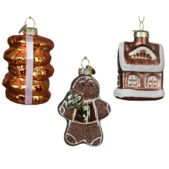 KAEMINGK Addobbi Natalizi-Set di 3 decorazioni da appendere in vetro (H11 cm) Delizie di Natale
