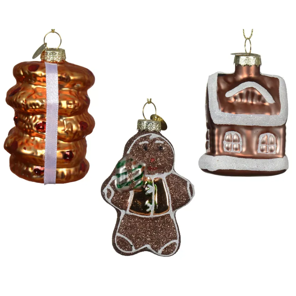 KAEMINGK Addobbi Natalizi-Set di 3 decorazioni da appendere in vetro (H11 cm) Delizie di Natale