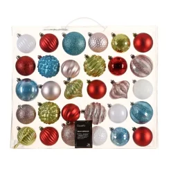 KAEMINGK Palline Di Natale-Set di decorazioni di Natale Blu, bianco, rosso, rosa