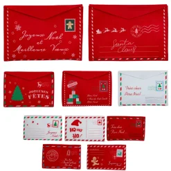 JJA Addobbi Natalizi-Set di 10 decorazioni natalizie da appendere in feltro assortite Buste e bianco