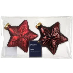 KAEMINGK Addobbi Natalizi-Set di 2 decorazioni natalizie in vetro (H10 cm) Stelle Celesti