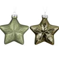 KAEMINGK Addobbi Natalizi-Set di 2 decorazioni natalizie in vetro (H10 cm) Stelle Celesti