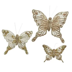 KAEMINGK Addobbi Natalizi-Set di 3 farfalle Helgi