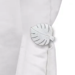Set di 2 fermatenda Acapulco Bianco e oro